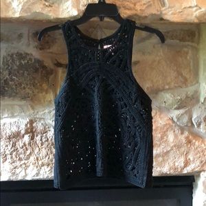 Black crotchet tank